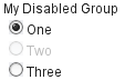 OptionGroup with a Disabled Item