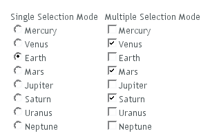 Option Button Group in Single and Multiple Selection Mode