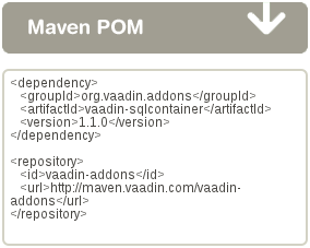 Maven POM Definitions in Vaadin Directory
