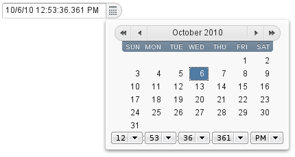 DateField (PopupDateField) for Selecting Date and Time
