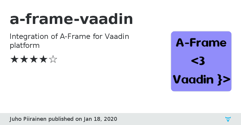 a-frame-vaadin - Vaadin Add-on Directory