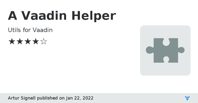 A Vaadin Helper - Vaadin Add-on Directory