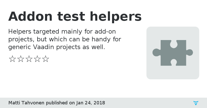 Addon test helpers - Vaadin Add-on Directory