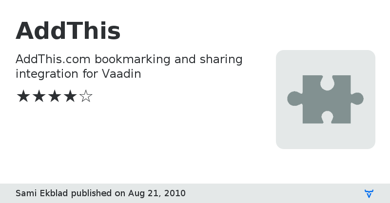 AddThis - Vaadin Add-on Directory