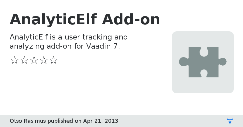 AnalyticElf Add-on - Vaadin Add-on Directory