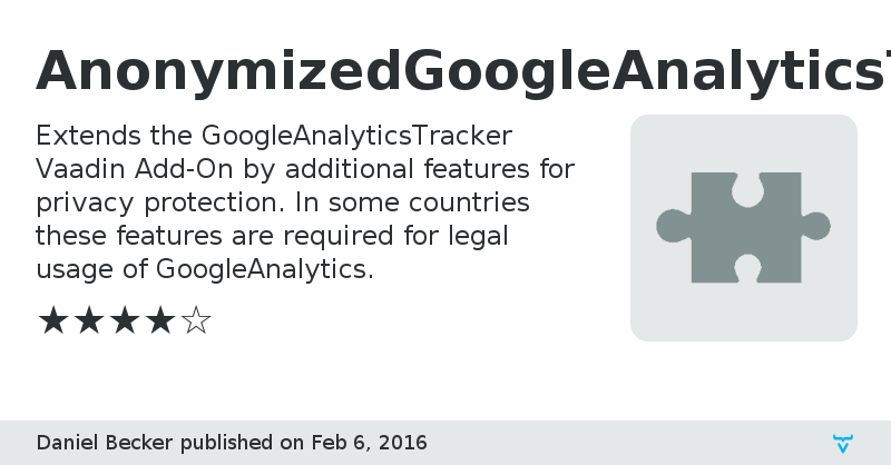 AnonymizedGoogleAnalyticsTracker - Vaadin Add-on Directory