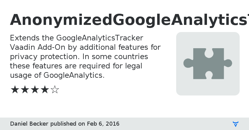 AnonymizedGoogleAnalyticsTracker - Vaadin Add-on Directory