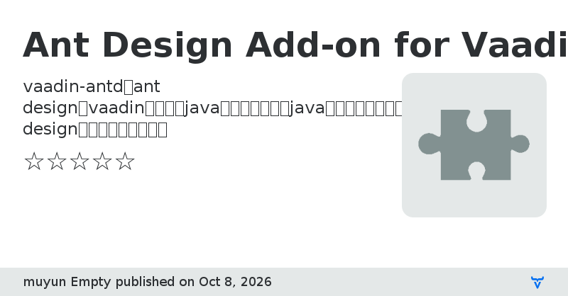 Ant Design Add-on for Vaadin - Vaadin Add-on Directory