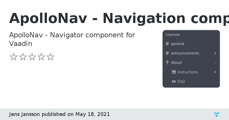 ApolloNav - Navigation component for Vaadin - Vaadin Add-on Directory