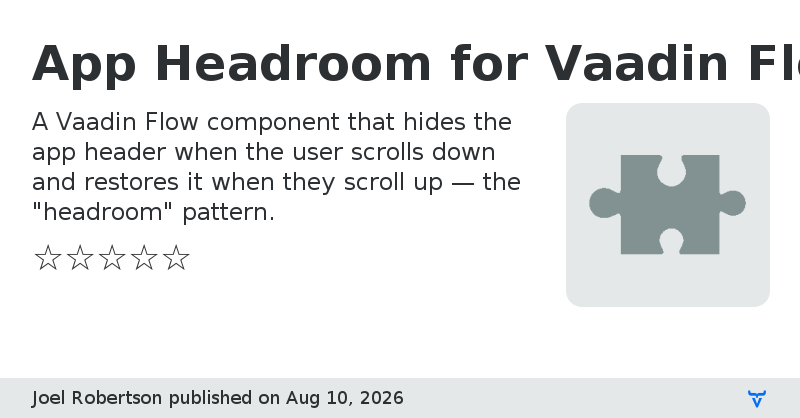 App Headroom for Vaadin Flow - Vaadin Add-on Directory