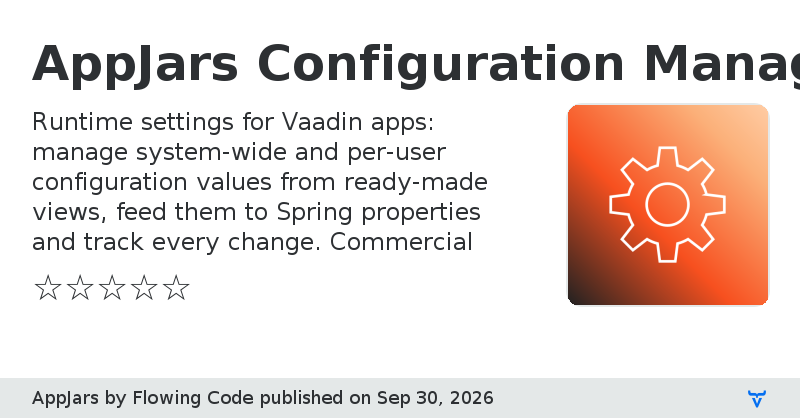 AppJars Configuration Manager - Vaadin Add-on Directory
