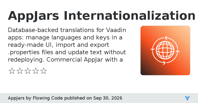 AppJars Internationalization Manager - Vaadin Add-on Directory