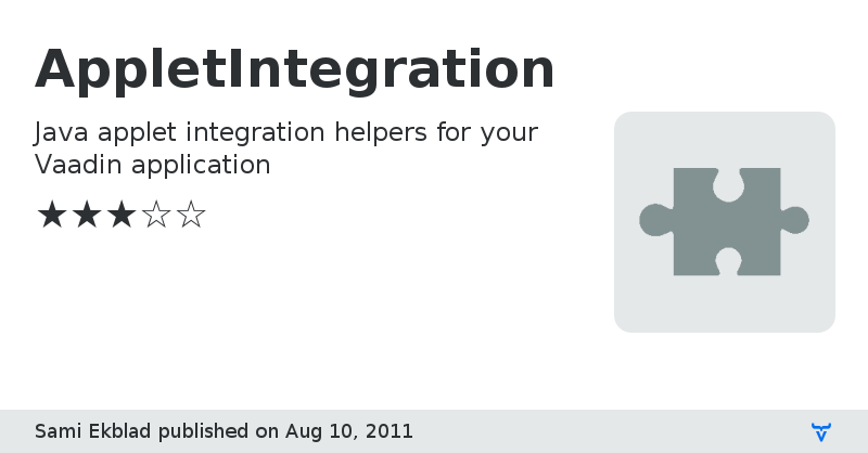 AppletIntegration - Vaadin Add-on Directory