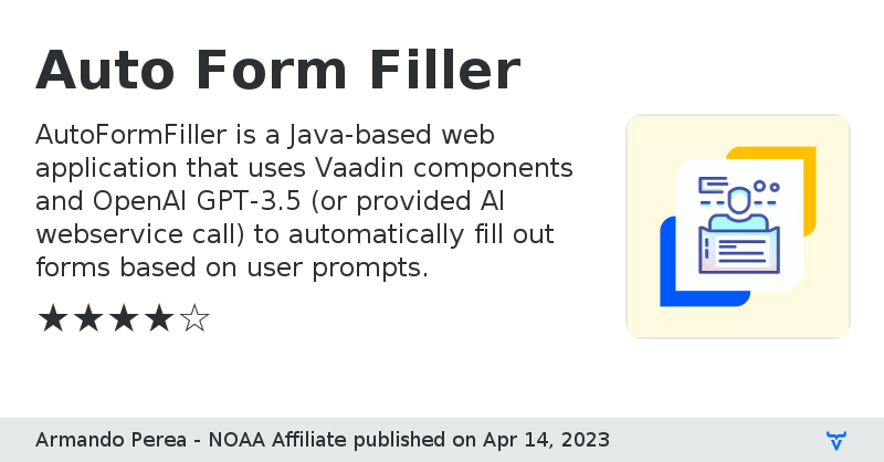 Auto Form Filler - Vaadin Add-on Directory