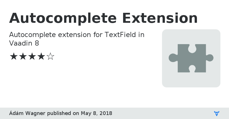 Autocomplete Extension - Vaadin Add-on Directory