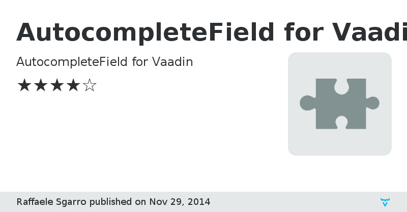 AutocompleteField for Vaadin - Vaadin Add-on Directory