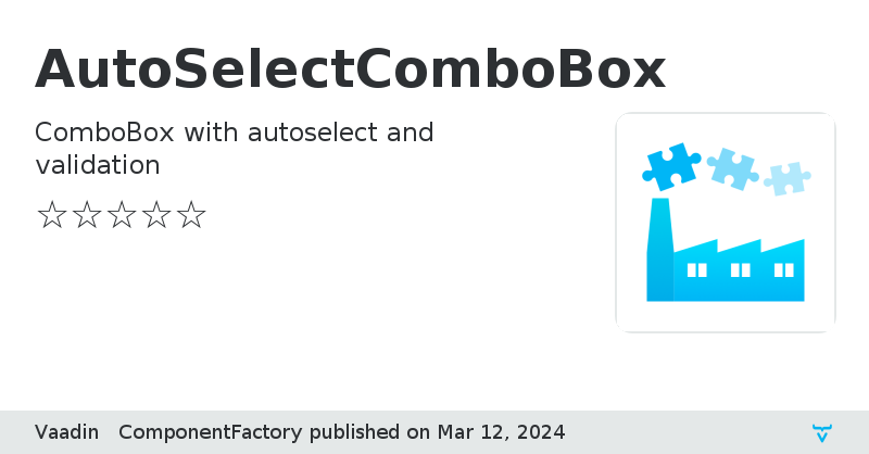 AutoSelectComboBox - Vaadin Add-on Directory