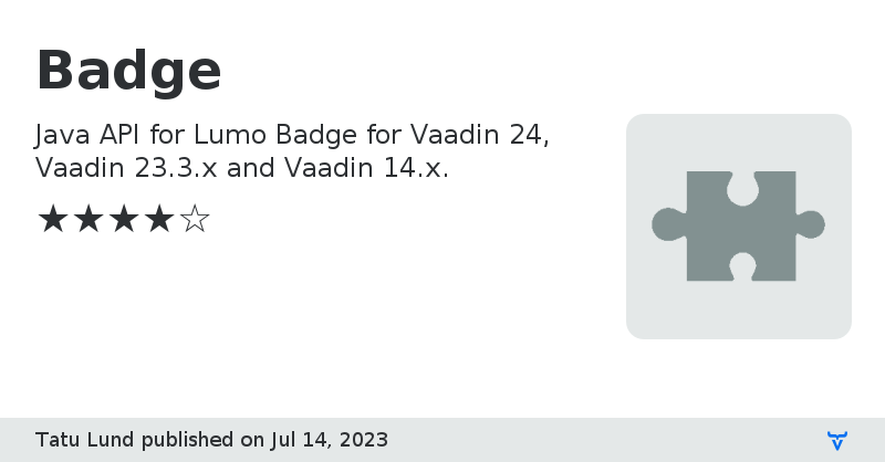 Badge - Vaadin Add-on Directory