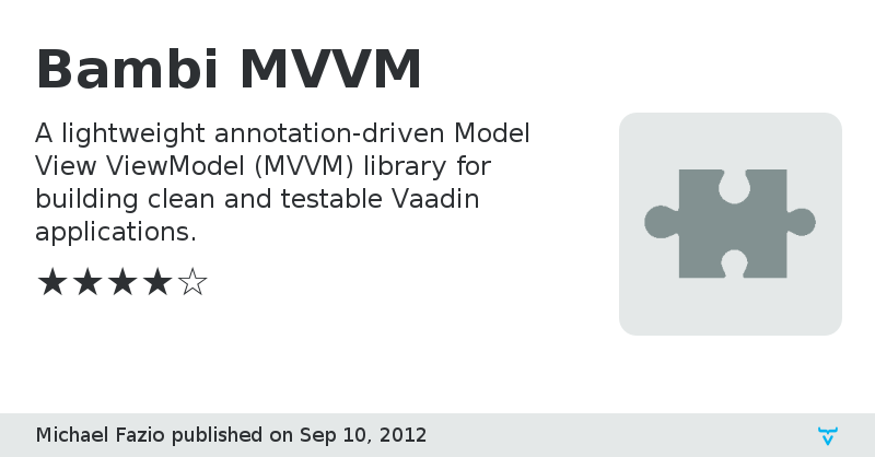 Bambi MVVM - Vaadin Add-on Directory