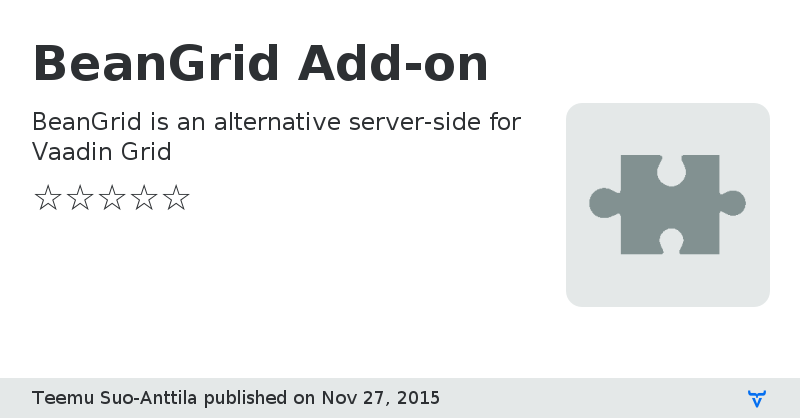 BeanGrid Add-on - Vaadin Add-on Directory