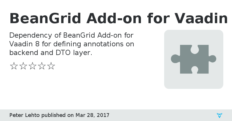 BeanGrid Add-on for Vaadin 8 - Common Annotations - Vaadin Add-on Directory