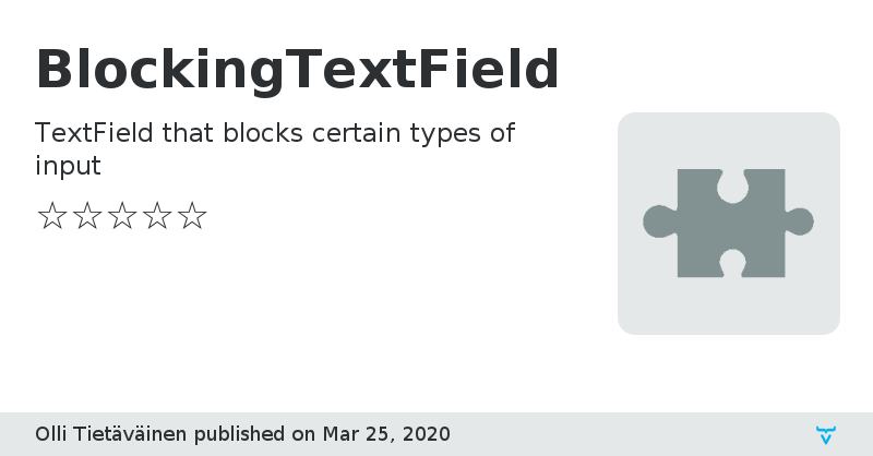 BlockingTextField - Vaadin Add-on Directory