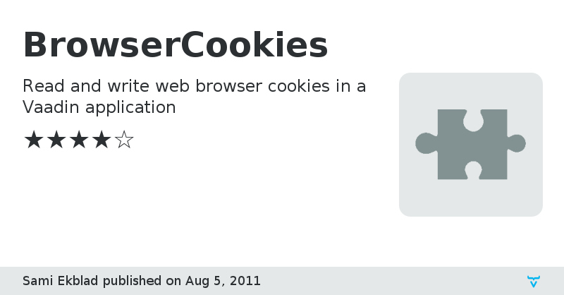 BrowserCookies - Vaadin Add-on Directory