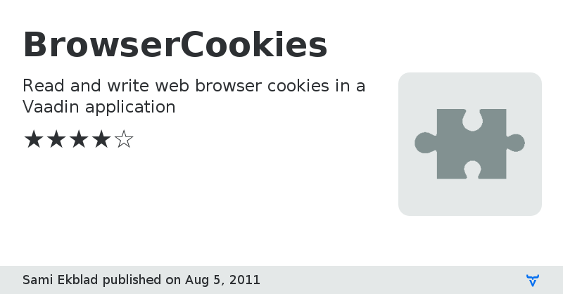 BrowserCookies - Vaadin Add-on Directory