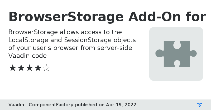 BrowserStorage Add-On for Vaadin - Vaadin Add-on Directory