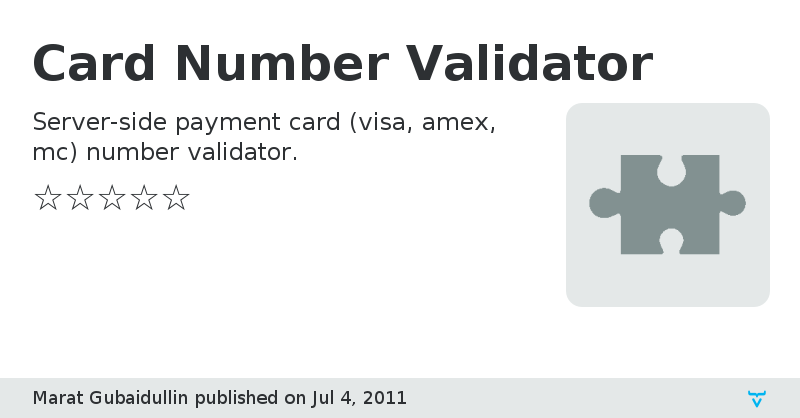 Card Number Validator - Vaadin Add-on Directory