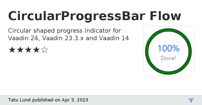 CircularProgressBar Flow - Vaadin Add-on Directory