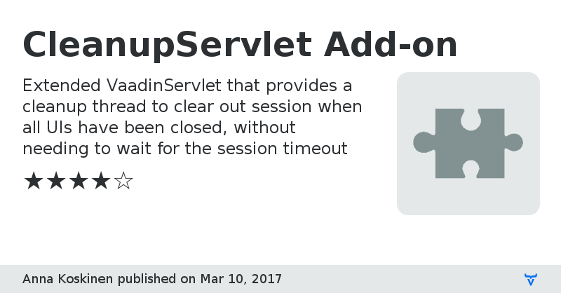 CleanupServlet Add-on - Vaadin Add-on Directory
