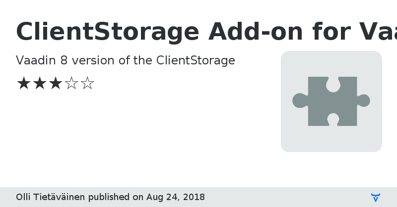 ClientStorage Add-on for Vaadin 8 - Vaadin Add-on Directory