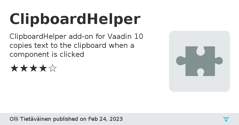 ClipboardHelper - Vaadin Add-on Directory