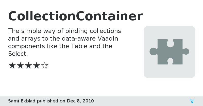 CollectionContainer - Vaadin Add-on Directory