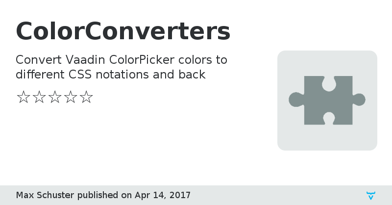 ColorConverters - Vaadin Add-on Directory