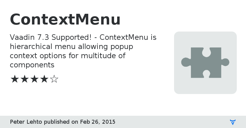ContextMenu - Vaadin Add-on Directory