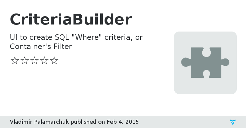 CriteriaBuilder - Vaadin Add-on Directory
