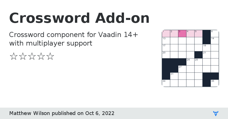 Crossword Add-on - Vaadin Add-on Directory