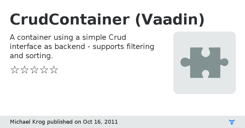CrudContainer (Vaadin) - Vaadin Add-on Directory