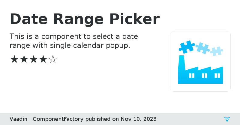 Date Range Picker - Vaadin Add-on Directory