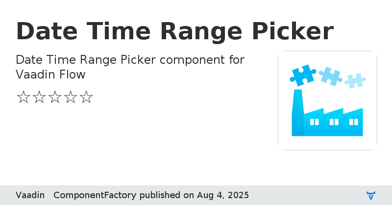 Date Time Range Picker - Vaadin Add-on Directory