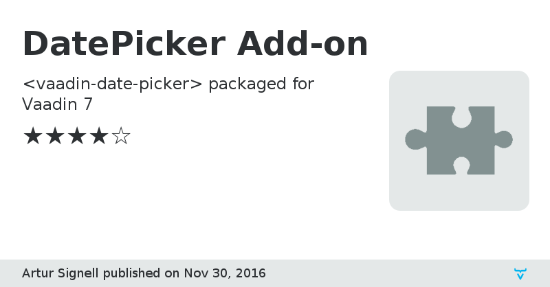 DatePicker Add-on - Vaadin Add-on Directory