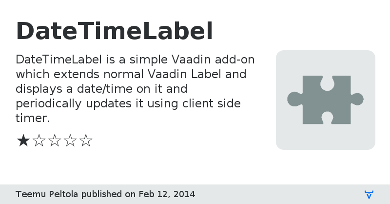 DateTimeLabel - Vaadin Add-on Directory