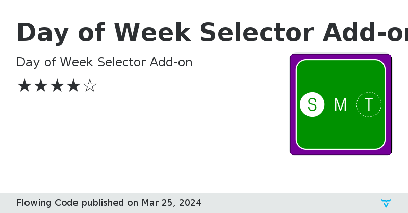 Day of Week Selector Add-on - Vaadin Add-on Directory
