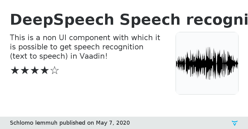 DeepSpeech Speech recognition - Vaadin Add-on Directory