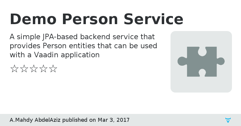 Demo Person Service - Vaadin Add-on Directory