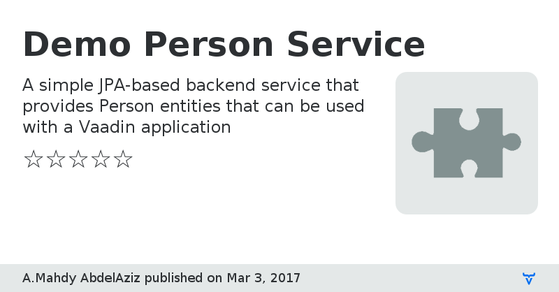 Demo Person Service - Vaadin Add-on Directory