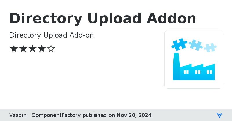 Directory Upload Addon - Vaadin Add-on Directory