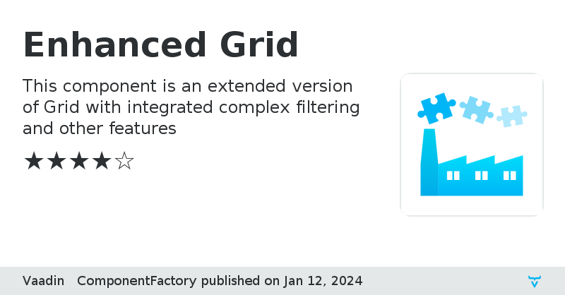 Enhanced Grid - Vaadin Add-on Directory
